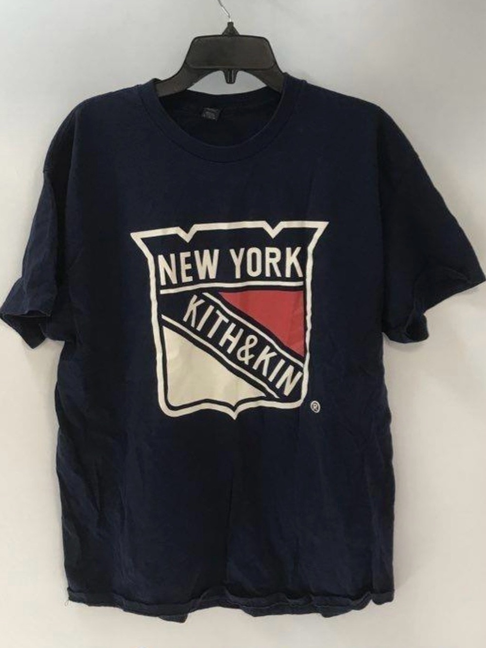 Kith New York Navy Blue Tee with White & Red Logo